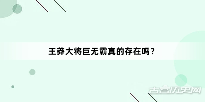 王莽大将巨无霸真的存在吗？