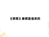 《燃罪》秦卿是谁杀的