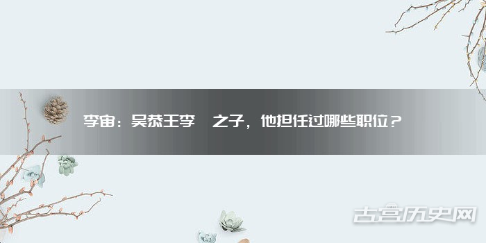 李宙：吴恭王李巘之子，他担任过哪些职位？