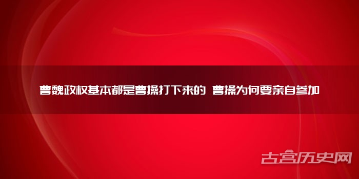 曹魏政权基本都是曹操打下来的 曹操为何要亲自参加