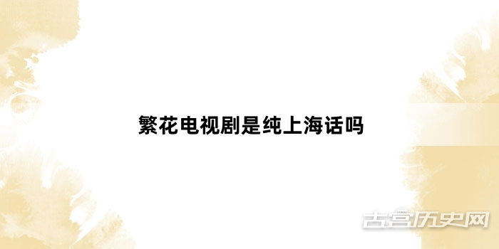 繁花电视剧是纯上海话吗