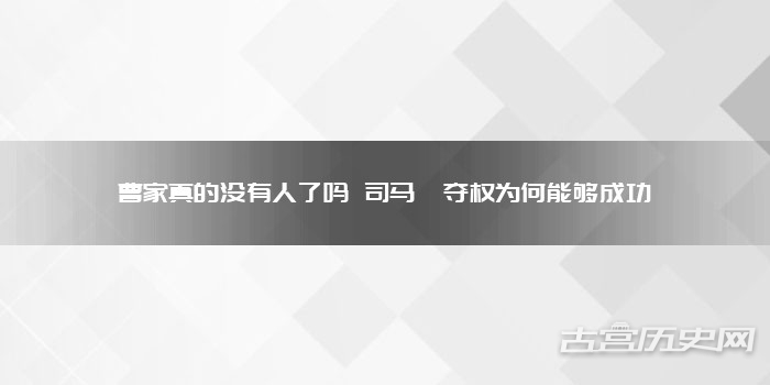 曹家真的没有人了吗 司马懿夺权为何能够成功