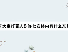 《大奉打更人》许七安体内有什么东西