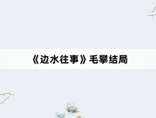 《边水往事》毛攀结局