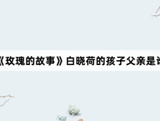 《玫瑰的故事》白晓荷的孩子父亲是谁