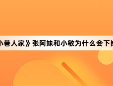 《小巷人家》张阿妹和小敏为什么会下岗?