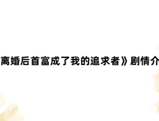 《离婚后首富成了我的追求者》剧情介绍