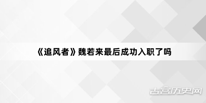 《追风者》魏若来最后成功入职了吗