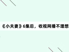《小夫妻》6集后，收视网播不理想