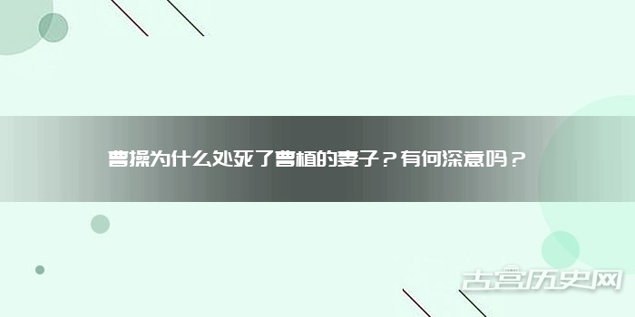 曹操为什么处死了曹植的妻子？有何深意吗？