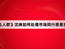 《凡人歌》沈琳如何处理市场同行恶意竞争