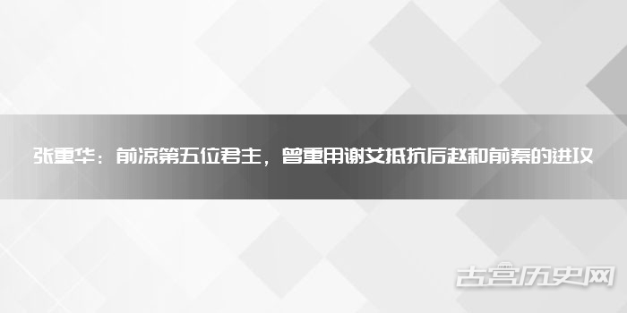 张重华：前凉第五位君主，曾重用谢艾抵抗后赵和前秦的进攻