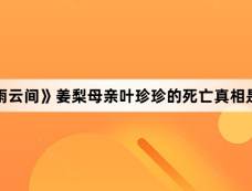 《墨雨云间》姜梨母亲叶珍珍的死亡真相是什么