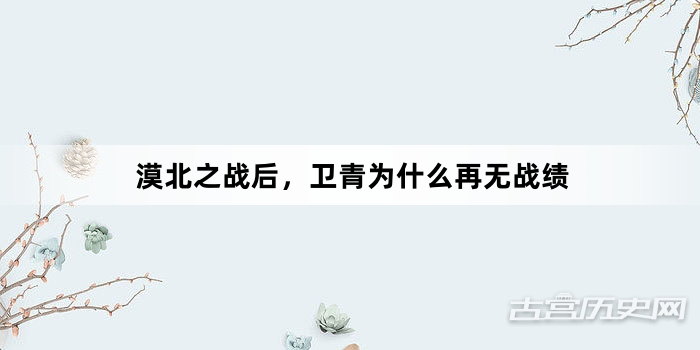 漠北之战后,卫青为什么再无战绩