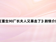 《重生90厂长夫人又暴走了》剧情介绍