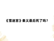 《雪迷宫》秦义最后死了吗？