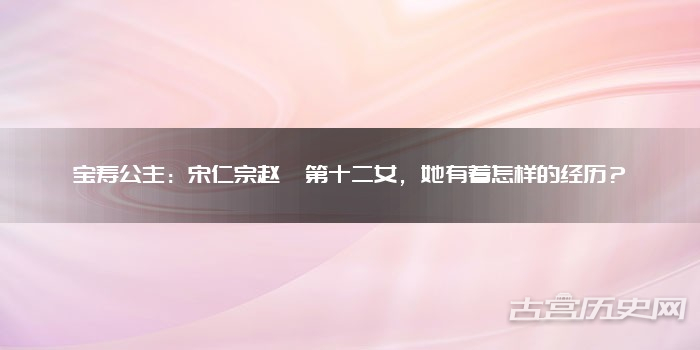 宝寿公主：宋仁宗赵祯第十二女，她有着怎样的经历？