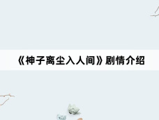 《神子离尘入人间》剧情介绍