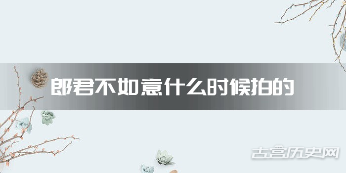 郎君不如意什么时候拍的