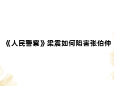《人民警察》梁震如何陷害张伯仲