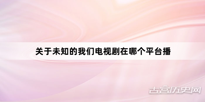 关于未知的我们电视剧在哪个平台播