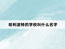 哈利波特的学校叫什么名字