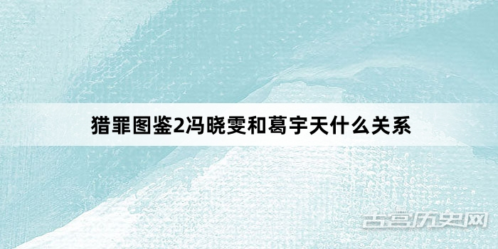 猎罪图鉴2冯晓雯和葛宇天什么关系