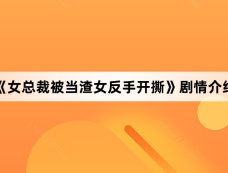 《女总裁被当渣女反手开撕》剧情介绍