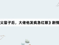 《去父留子后,大佬他发疯急红眼》剧情介绍