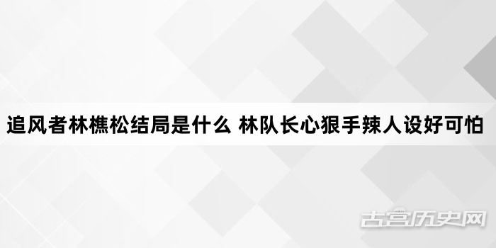 追风者林樵松结局是什么 林队长心狠手辣人设好可怕