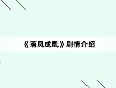 《落凤成凰》剧情介绍