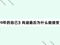 《致1999年的自己》肖涵最后为什么能接受了张启明