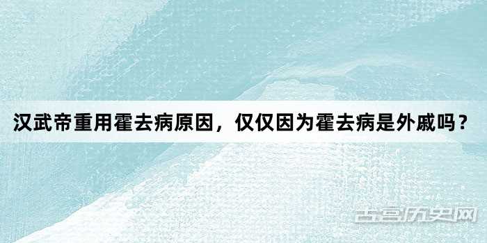 汉武帝重用霍去病原因，仅仅因为霍去病是外戚吗？