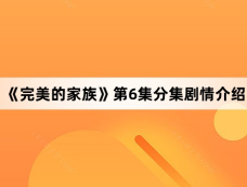 《完美的家族》第6集分集剧情介绍
