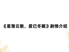 《星落云散,爱已冬眠》剧情介绍