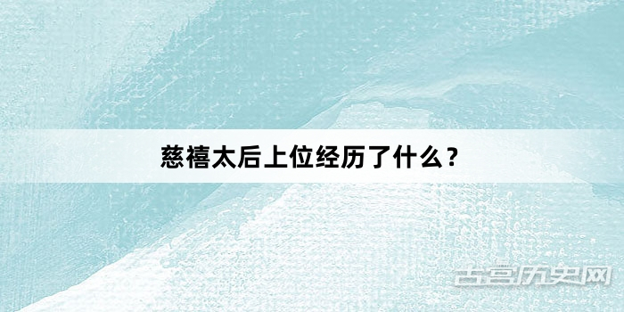 慈禧太后上位经历了什么？
