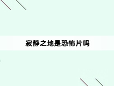 寂静之地是恐怖片吗