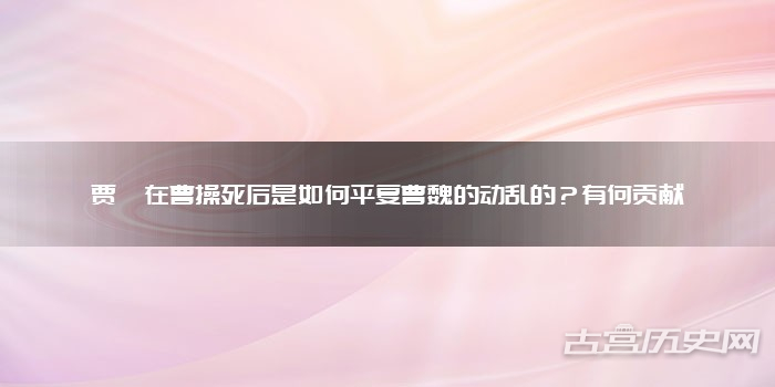 贾逵在曹操死后是如何平复曹魏的动乱的？有何贡献