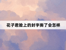 花子君脸上的封字撕了会怎样