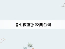 《七夜雪》经典台词