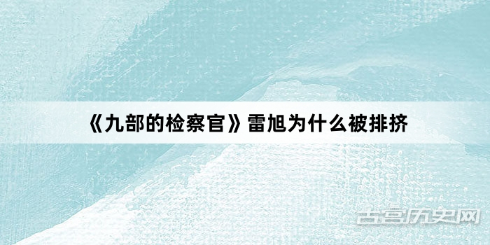 《九部的检察官》雷旭为什么被排挤