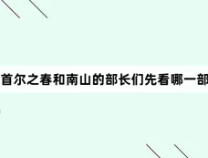 首尔之春和南山的部长们先看哪一部