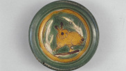 故宫馆藏三彩刻花兔纹小碟