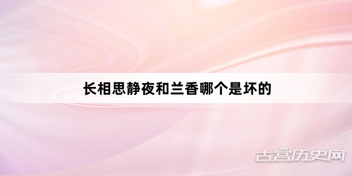 长相思静夜和兰香哪个是坏的