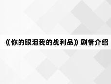 《你的眼泪我的战利品》剧情介绍