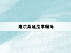 难哄桑延是学霸吗