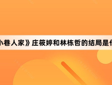 《小巷人家》庄筱婷和林栋哲的结局是什么