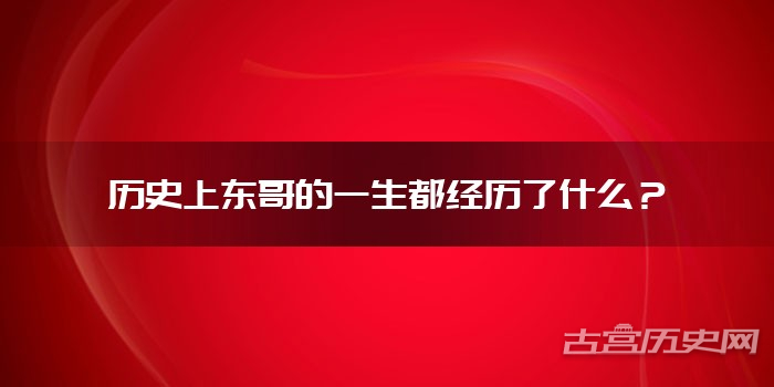 历史上东哥的一生都经历了什么？