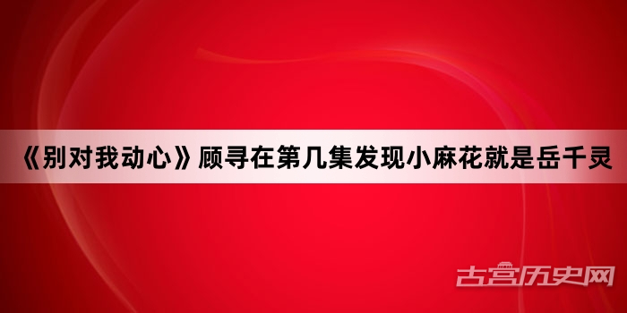 《别对我动心》顾寻在第几集发现小麻花就是岳千灵