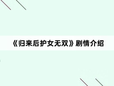 《归来后护女无双》剧情介绍